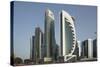 Futuristic Skyscrapers Downtown in Doha, Qatar, Middle East-Angelo Cavalli-Stretched Canvas