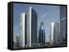 Futuristic Skyscrapers Downtown in Doha, Qatar, Middle East-Angelo Cavalli-Framed Stretched Canvas