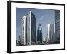 Futuristic Skyscrapers Downtown in Doha, Qatar, Middle East-Angelo Cavalli-Framed Photographic Print