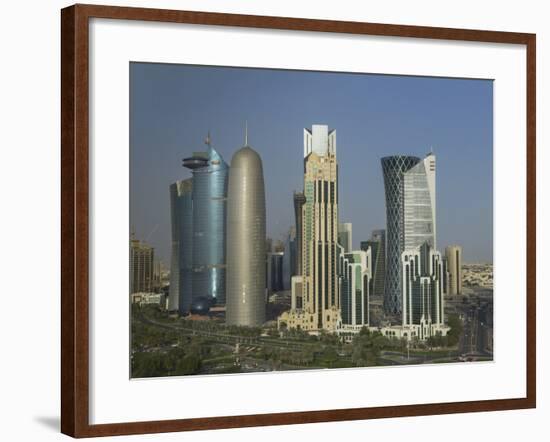 Futuristic Skyscrapers Downtown in Doha, Qatar, Middle East-Angelo Cavalli-Framed Photographic Print