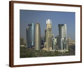 Futuristic Skyscrapers Downtown in Doha, Qatar, Middle East-Angelo Cavalli-Framed Photographic Print