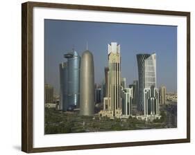 Futuristic Skyscrapers Downtown in Doha, Qatar, Middle East-Angelo Cavalli-Framed Photographic Print