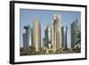 Futuristic Skyscrapers Downtown in Doha, Qatar, Middle East-Angelo Cavalli-Framed Photographic Print