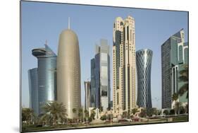 Futuristic Skyscrapers Downtown in Doha, Qatar, Middle East-Angelo Cavalli-Mounted Photographic Print