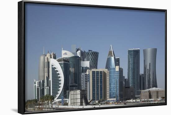 Futuristic Skyscrapers Downtown in Doha, Qatar, Middle East-Angelo Cavalli-Framed Photographic Print