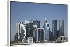 Futuristic Skyscrapers Downtown in Doha, Qatar, Middle East-Angelo Cavalli-Framed Photographic Print