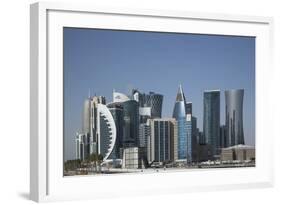 Futuristic Skyscrapers Downtown in Doha, Qatar, Middle East-Angelo Cavalli-Framed Photographic Print