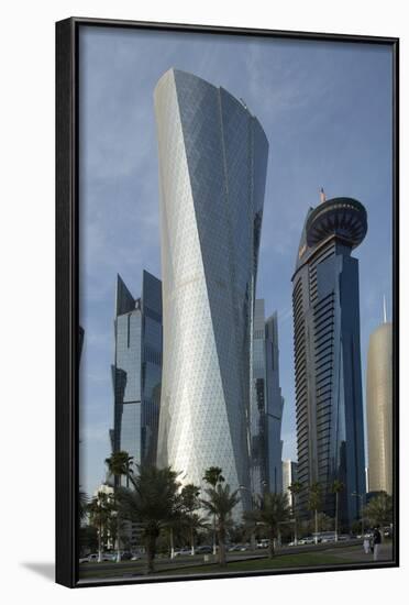 Futuristic Skyscrapers Downtown in Doha, Qatar, Middle East-Angelo Cavalli-Framed Photographic Print