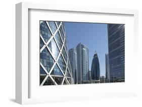 Futuristic Skyscrapers Downtown in Doha, Qatar, Middle East-Angelo Cavalli-Framed Photographic Print