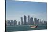 Futuristic Skyscrapers in Doha, Qatar, Middle East-Angelo Cavalli-Stretched Canvas