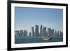 Futuristic Skyscrapers in Doha, Qatar, Middle East-Angelo Cavalli-Framed Photographic Print