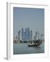 Futuristic Skyscrapers in Doha, Qatar, Middle East-Angelo Cavalli-Framed Photographic Print