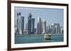 Futuristic Skyscrapers in Doha, Qatar, Middle East-Angelo Cavalli-Framed Photographic Print