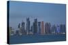 Futuristic Skyscrapers in Doha, Qatar, Middle East-Angelo Cavalli-Stretched Canvas