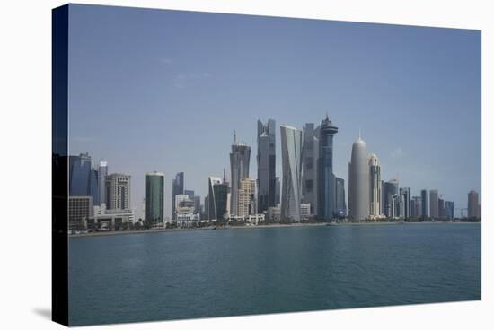 Futuristic Skyscrapers in Doha, Qatar, Middle East-Angelo Cavalli-Stretched Canvas