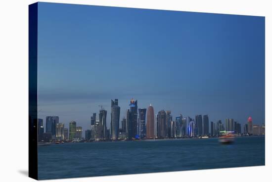 Futuristic Skyscrapers in Doha, Qatar, Middle East-Angelo Cavalli-Stretched Canvas