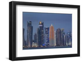 Futuristic Skyscrapers in Doha, Qatar, Middle East-Angelo Cavalli-Framed Photographic Print