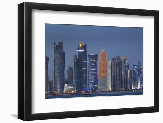 Futuristic Skyscrapers in Doha, Qatar, Middle East-Angelo Cavalli-Framed Photographic Print