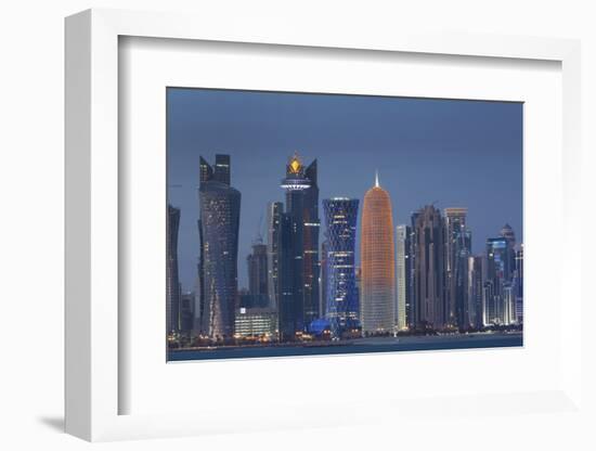 Futuristic Skyscrapers in Doha, Qatar, Middle East-Angelo Cavalli-Framed Photographic Print