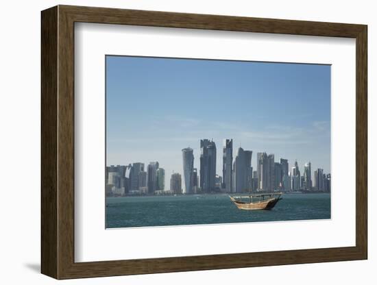 Futuristic Skyscrapers in Doha, Qatar, Middle East-Angelo Cavalli-Framed Photographic Print