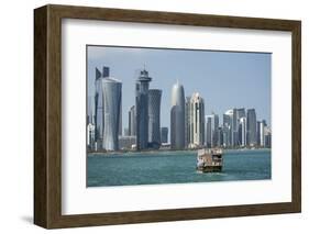 Futuristic Skyscrapers in Doha, Qatar, Middle East-Angelo Cavalli-Framed Photographic Print