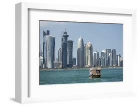 Futuristic Skyscrapers in Doha, Qatar, Middle East-Angelo Cavalli-Framed Photographic Print