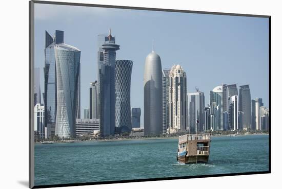 Futuristic Skyscrapers in Doha, Qatar, Middle East-Angelo Cavalli-Mounted Photographic Print