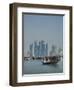 Futuristic Skyscrapers in Doha, Qatar, Middle East-Angelo Cavalli-Framed Photographic Print