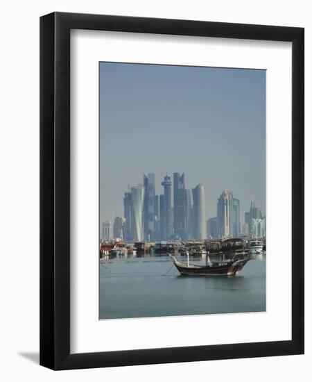 Futuristic Skyscrapers in Doha, Qatar, Middle East-Angelo Cavalli-Framed Photographic Print