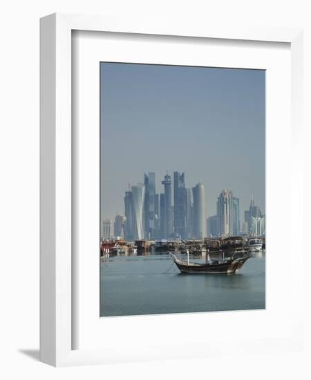 Futuristic Skyscrapers in Doha, Qatar, Middle East-Angelo Cavalli-Framed Photographic Print