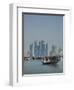 Futuristic Skyscrapers in Doha, Qatar, Middle East-Angelo Cavalli-Framed Photographic Print