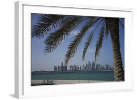 Futuristic Skyscrapers on the Distant Doha Skyline, Qatar, Middle East-Angelo Cavalli-Framed Photographic Print