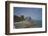 Futuristic Skyscrapers on the Distant Doha Skyline, Qatar, Middle East-Angelo Cavalli-Framed Photographic Print