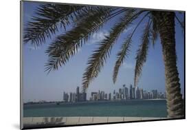 Futuristic Skyscrapers on the Distant Doha Skyline, Qatar, Middle East-Angelo Cavalli-Mounted Photographic Print