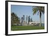 Futuristic Skyscrapers on the Doha Skyline, Qatar, Middle East-Angelo Cavalli-Framed Photographic Print