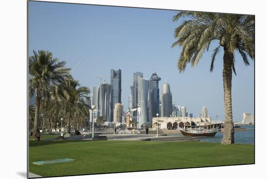 Futuristic Skyscrapers on the Doha Skyline, Qatar, Middle East-Angelo Cavalli-Mounted Photographic Print