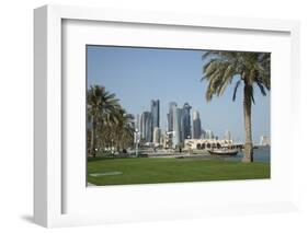 Futuristic Skyscrapers on the Doha Skyline, Qatar, Middle East-Angelo Cavalli-Framed Photographic Print