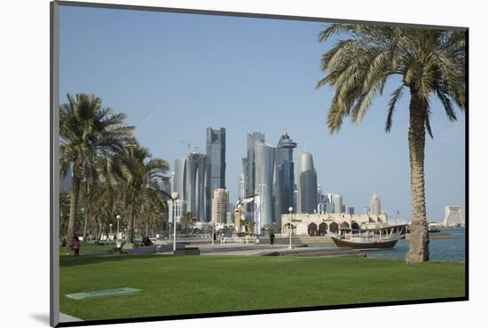 Futuristic Skyscrapers on the Doha Skyline, Qatar, Middle East-Angelo Cavalli-Mounted Photographic Print