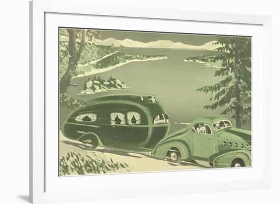 Futuristic Thirties Travel Trailer-null-Framed Art Print