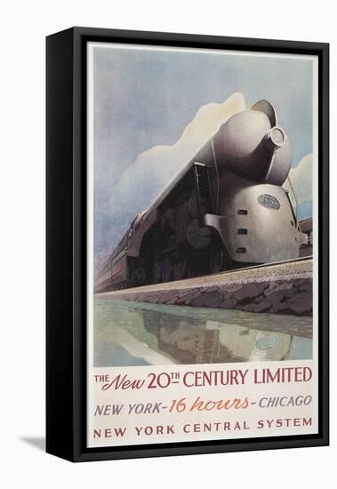 Futuristic Train-null-Framed Stretched Canvas