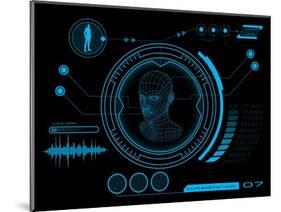 Futuristic User Interface HUD-clusterx-Mounted Art Print