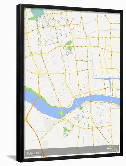 Fuzhou, China Map-null-Framed Poster