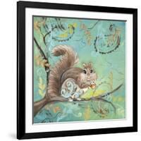 Fuzzy Squirrel-Delsie Walters-Framed Art Print