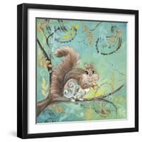 Fuzzy Squirrel-Delsie Walters-Framed Art Print