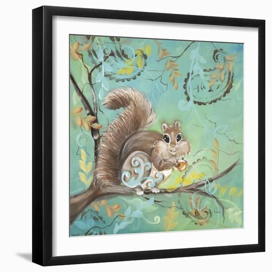 Fuzzy Squirrel-Delsie Walters-Framed Art Print