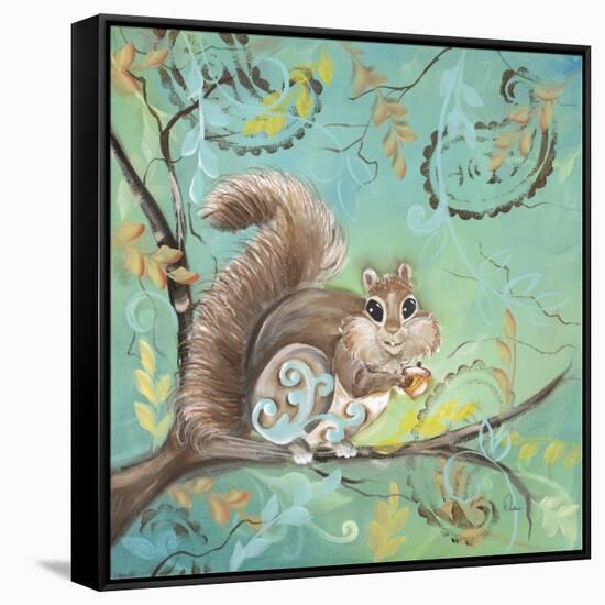 Fuzzy Squirrel-Delsie Walters-Framed Stretched Canvas