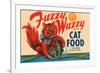 Fuzzy Wuzzy Brand Cat Food-null-Framed Premium Giclee Print