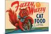 Fuzzy Wuzzy Brand Cat Food-null-Mounted Art Print