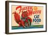 Fuzzy Wuzzy Brand Cat Food-null-Framed Premium Giclee Print