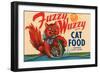 Fuzzy Wuzzy Brand Cat Food-null-Framed Premium Giclee Print